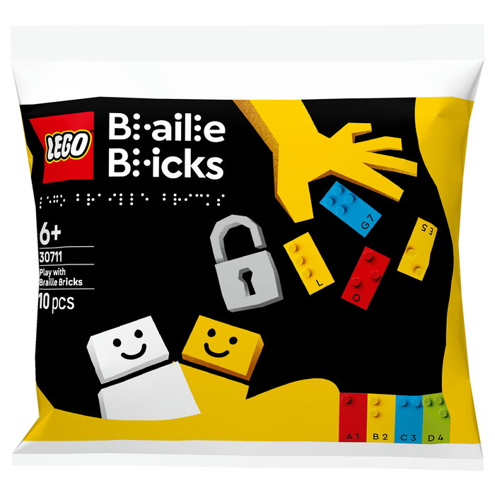 LEGO 30711 Spielspa mit Braille-Steinen (Polybag) - Juego de Construcción con Ladrillos Braille, 10 Piezas, Multicolor, Recomendado 6+ Años
