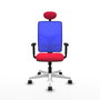 PIQUERAS Y CRESPO Silla de oficina Motilla con mecanismo Sincro, Rojo y Azul