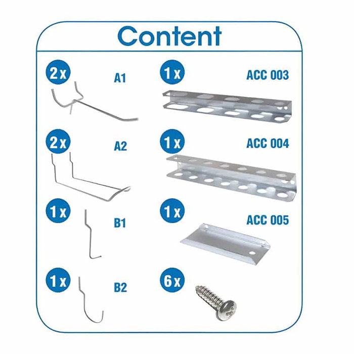 Simon Rack Bolsa de 9 piezas de accesorios para panelclick con 6 ganchos y 3 accesorios ac012 Simon Rack Bolsa de 9 piezas de accesorios para panelclick con 6 ganchos y 3 accesorios ac012