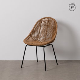 Silla Natural Pe-Acero Salón 53,50 X 61 X 85 cm (Set de 2)