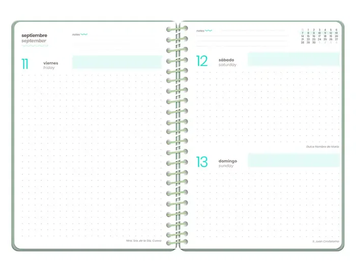 Liderpapel Agenda Escolar 2026-2027 Military - A6+ Día Página, Espiral, Bilingüe, Verde Militar, Papel FSC 80g con Gomilla y Pegatinas