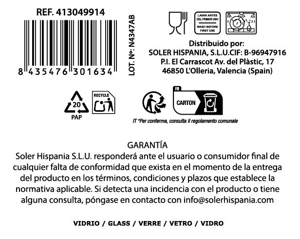La Mediterranea Vaso Nalon Fiber 400cc (Pack de 36)