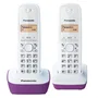 Panasonic Teléfono Inalámbrico KX-TG1612FRF Duo Sin Contestador Blanco Púrpura