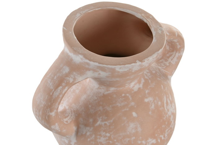 DKD Home Decor Jarrón de Terracota Artesanal con Asa Marrón Claro DKD Home Decor Jarrón de Terracota Artesanal con Asa Marrón Claro