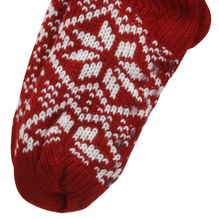 Sensly Par Calcetines Talla 36-41 Rojos Cálidos Interior Sherpa Antideslizantes