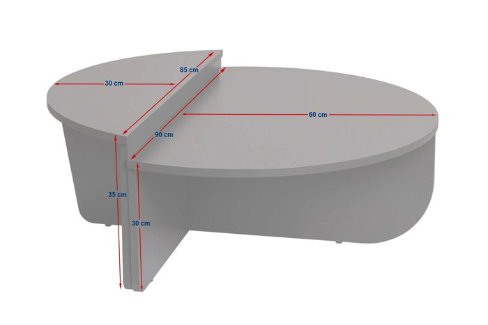 Nordure Mesa de Centro Madera Blanca y Madera Negra