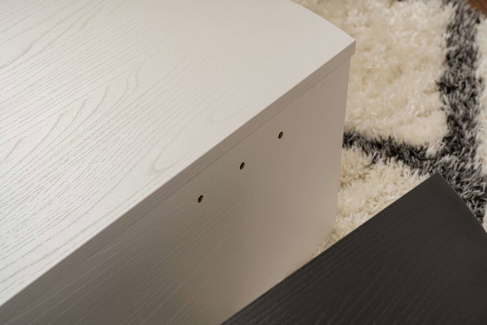 Nordure Mesa de Centro Madera Blanca y Madera Negra