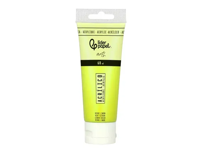 Liderpapel Pintura Acrílica Tubo de Plástico 60 ml Amarillo Limón
