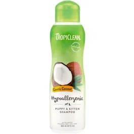 TropiClean Champú Hipoalergénico Suave Coco para Perros y Gatos, Limpieza Delicada, 355 mL