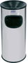 PROBBAX - AT-2030-MSSTL - Papelera de interior con cenicero 30 L - 25 cm Ø x 65 cm de alto - Acero brillante