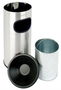 PROBBAX - AT-2030-MSSTL - Papelera de interior con cenicero 30 L - 25 cm Ø x 65 cm de alto - Acero brillante