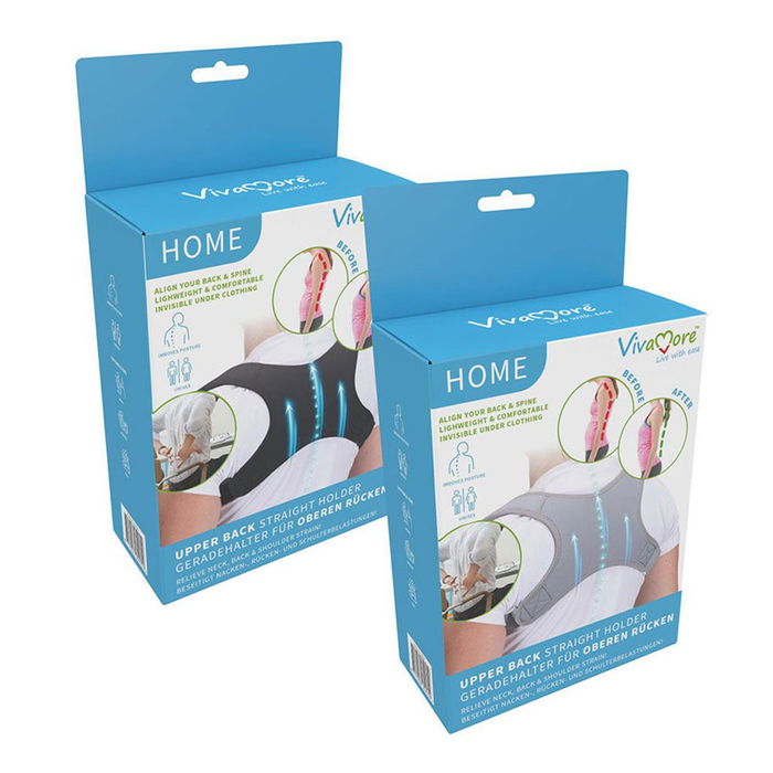 Vivamore Corrector de Espalda Negro 27,4 x 21,4 x 2,4 cm