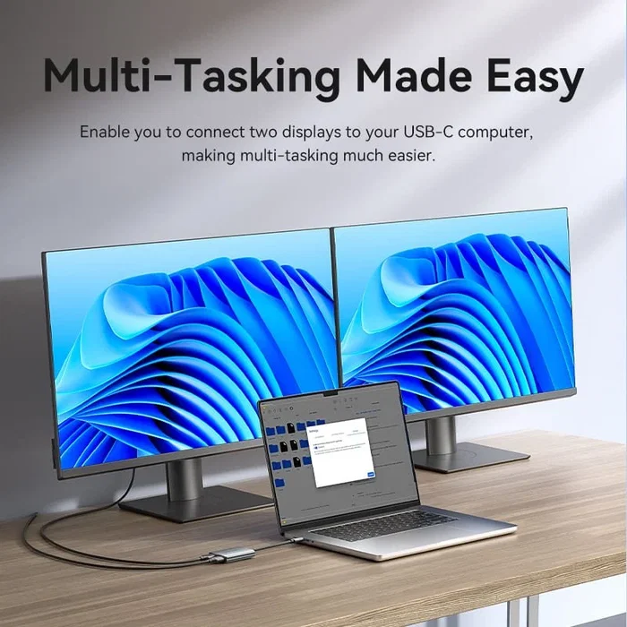 Vention Adaptador USB-C a Dual HDMI MST Gris Vention Adaptador USB-C a Dual HDMI MST Gris