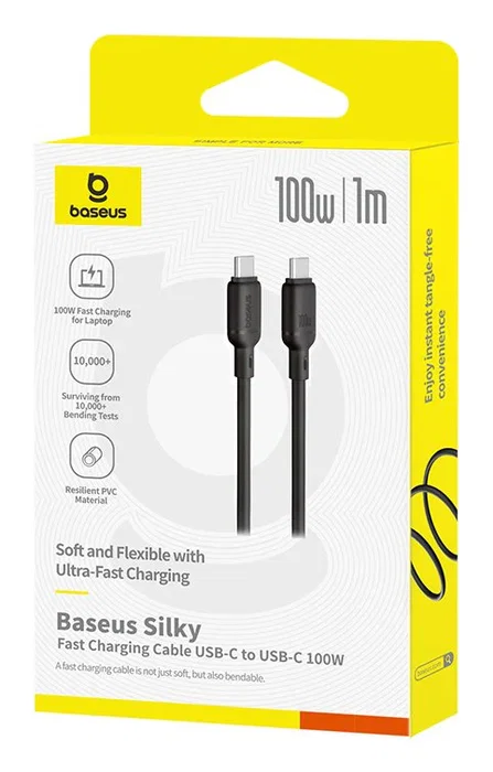 Baseus Cable Silky Series USB C a USB C 100W 1m Negro