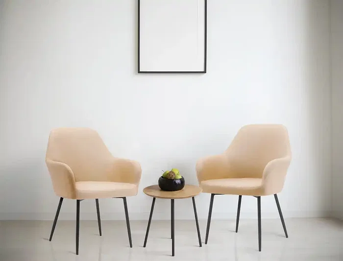 Q-connect Silla Confidente Marrón Arena Base Metálica Altura Máx 820 mm Anchura 570 mm Profundidad 580 mm Tela