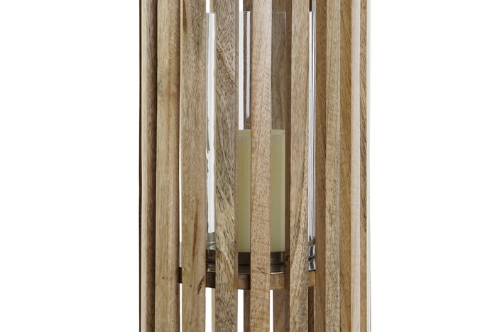 DKD Home Decor Portavelas Mango Cristal Marrón Natural DKD Home Decor Portavelas Mango Cristal Marrón Natural