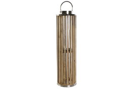 DKD Home Decor Portavelas Mango Cristal Marrón Natural