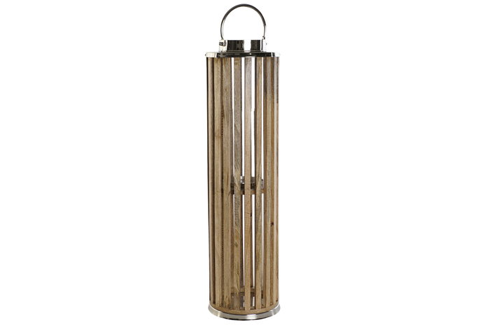 DKD Home Decor Portavelas Mango Cristal Marrón Natural DKD Home Decor Portavelas Mango Cristal Marrón Natural