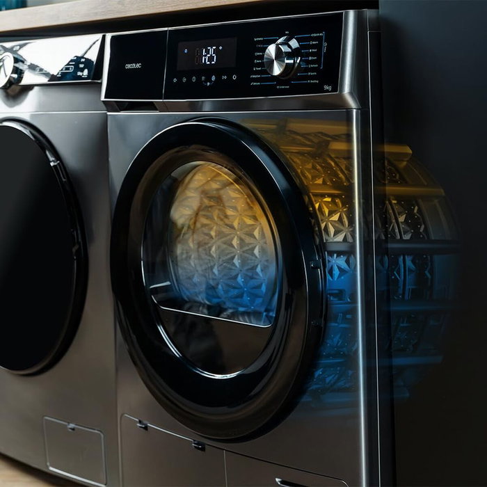 Cecotec Secadora 8 kg acero Bolero Dresscode Dry 8330 Steel frontal bomba de calor E