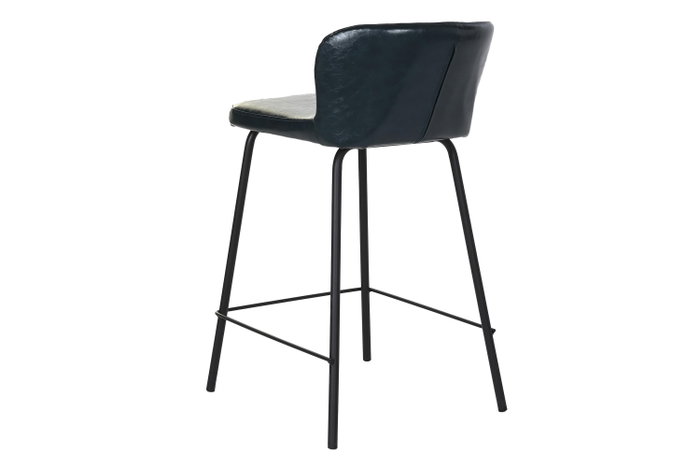 DKD Home Decor Taburete Vintage Azul Petroleo Metal y Pu 42.5 x 81.5 x 40 cm