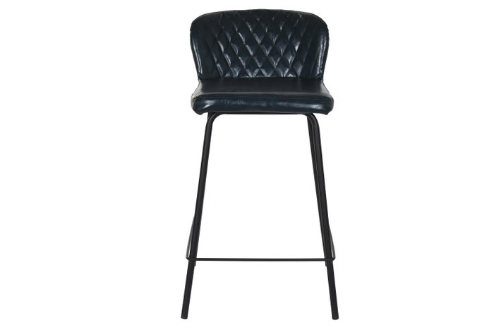 DKD Home Decor Taburete Vintage Azul Petroleo Metal y Pu 42.5 x 81.5 x 40 cm