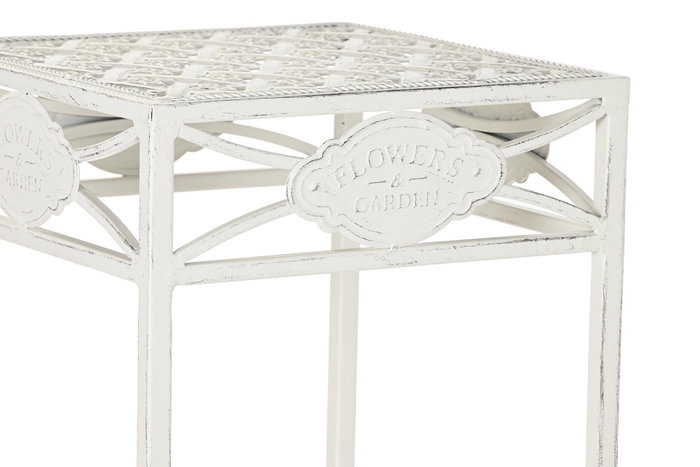 DKD Home Decor Set de 3 Mesas Auxiliares de Metal Blanco