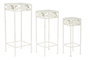 DKD Home Decor Set de 3 Mesas Auxiliares de Metal Blanco