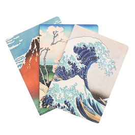 ERIK Set 3 cuadernos A5 La Gran Ola de Kanagawa Hokusai 14,8x21cm