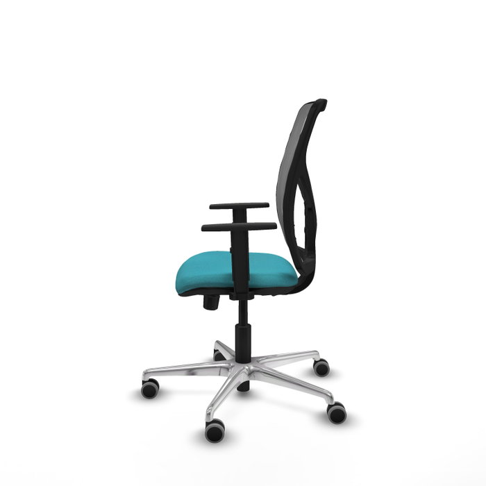 PIQUERAS Y CRESPO Silla de oficina Motilla con mecanismo Sincro/Traslack, Turquesa y Gris