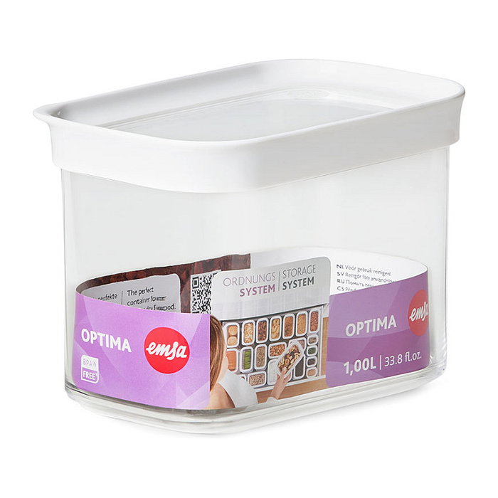 Emsa Vorratsdose OPTIMA 1.0 l transparente/blanco