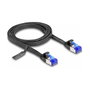 DeLOCK Cable de parcheo plano RJ45 macho a macho Cat.6A flexible 1 m negro