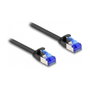 DeLOCK Cable de parcheo plano RJ45 macho a macho Cat.6A flexible 1 m negro