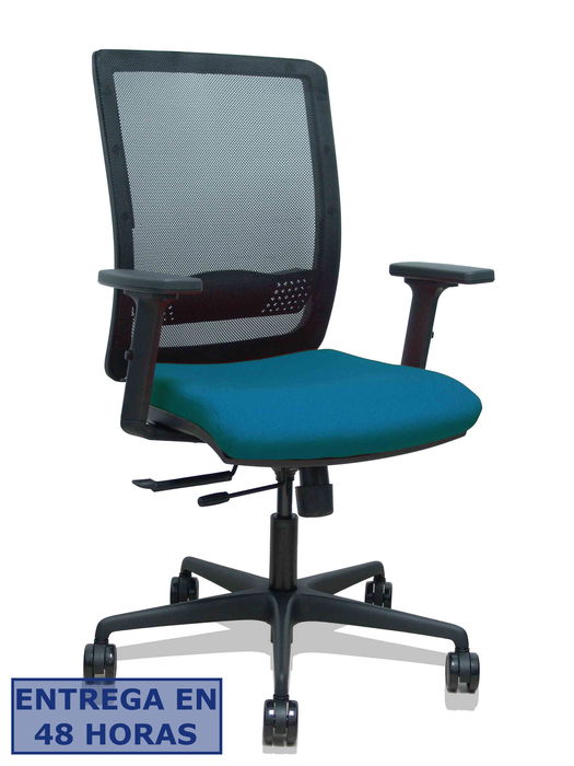 Silla Piqueras Y Crespo Haches Brazos 2D Regulables Mecanismo Sincro Con Traslack Apoyo Lumbar Respaldo Malla Negra Y Asiento Tapizado Bali Verde Petroleo Silla Piqueras Y Crespo Haches Brazos 2D Regulables Mecanismo Sincro Con Traslack Apoyo Lumbar Respaldo Malla Negra Y Asiento Tapizado Bali Verde Petroleo