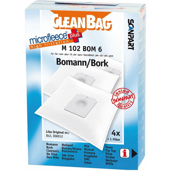Bolsa de Recambio para Aspiradora Scanpart M 102 BOM 6 BOMANN BORK 4UD Bolsa de Recambio para Aspiradora Scanpart M 102 BOM 6 BOMANN BORK 4UD