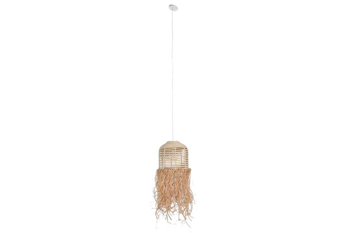 DKD Home Decor Lámpara de Techo de Ratán Hecha a Mano Natural 30x30x65 cm