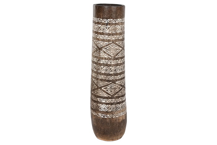 DKD Home Decor Macetero de Madera Tallado Cocotero Marrón 30x30x120 cm DKD Home Decor Macetero de Madera Tallado Cocotero Marrón 30x30x120 cm