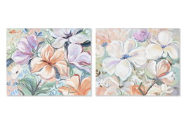 DKD Home Decor Cuadro Lienzo Pino 100x3,7x80 Flores Surtido de 2