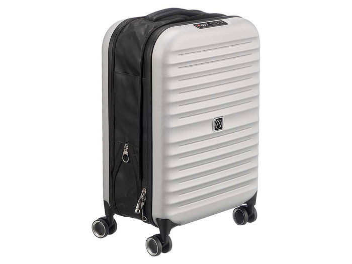 ARTE REGAL Maleta de Cabina Plegable 37L con Candado, 4 Ruedas Dobles, Rígida ABS, 40x55.5x16 cm (Abierta 40x23x103 cm), Color Plata (Set de 3)