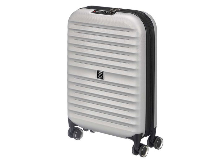 ARTE REGAL Maleta de Cabina Plegable 37L con Candado, 4 Ruedas Dobles, Rígida ABS, 40x55.5x16 cm (Abierta 40x23x103 cm), Color Plata (Set de 3)