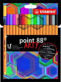 STABILO POINT 88 ARTY LINE Set de 6 rotuladores de punta fina en colores surtidos