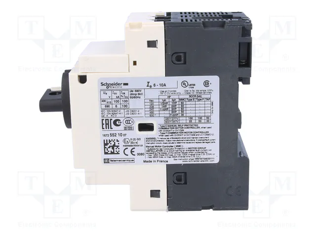 SCHNEIDER ELECTRIC GV2P14 Interruptor Motorizado 3kW 230÷690VAC SCHNEIDER ELECTRIC GV2P14 Interruptor Motorizado 3kW 230÷690VAC