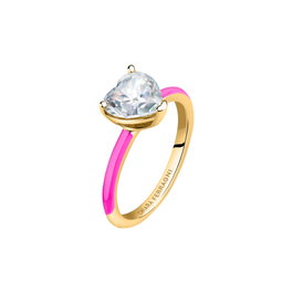 Chiara Ferragni Anillo Love Parade YG/PK Enamel/WH CZ Tamaño 12