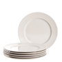 Ixia Juego de 6 Platos Llanos de Porcelana Blanca 27 x 27 x 2,30 cm