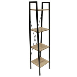 Home Deco Factory Estantería Loka 4 Baldas Metal y Contrachapado 34x32x148 cm Colección Industriel