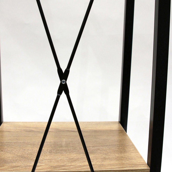 Home Deco Factory Estantería Loka 4 Baldas Metal y Contrachapado 34x32x148 cm Colección Industriel