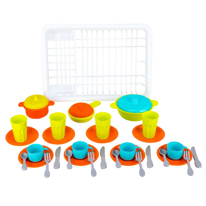 Tachan Escurridor Grande 35 Piezas Juego de Vajilla de Imitación para Niños +3 Años