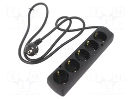 JONEX Prolongador de Alimentación H05VV-F 3G1,5mm2 1,5m Negro