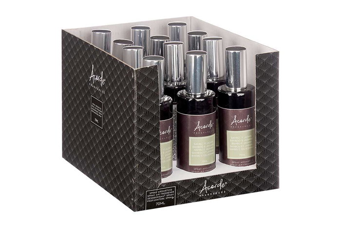 Acorde Aroma Hogar 70 ml Bambú y Jazmín Difusor con Varillas 4.5x4.5x16 cm (Set de 12)