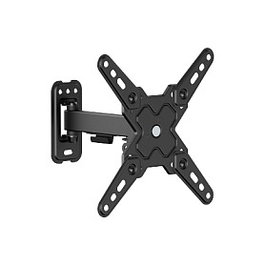 VALUE RO17.99.1233 Soporte de TV de pared 2 puntos de giro, para pantallas 32-43 pulgadas (81.3-109.2 cm), hasta 20 kg, VESA 100x100-200x200 mm, Negro