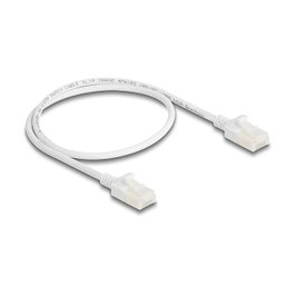 DeLOCK Cable de red RJ45 Cat.6A Slim Blanco 0,5 m